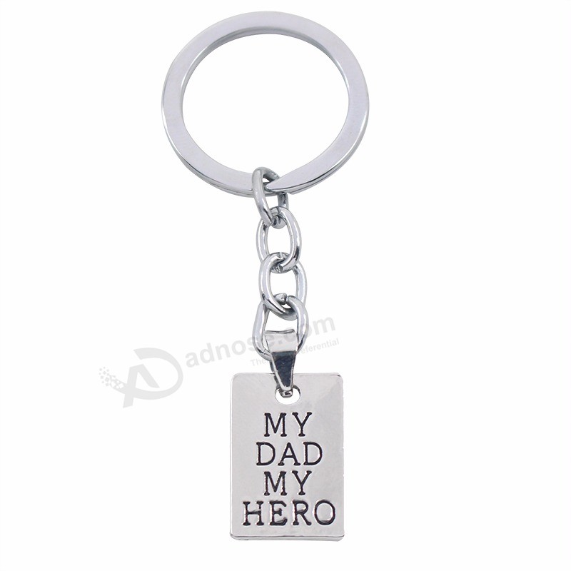 MY-DAD-MY-HERO-Keychain-Tiny-Square-Keyring-Key-Chain-Holder-Family-Dad-Father-Love-Jewelry