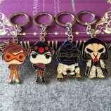 4 Style Hot FPS game Overwatch Keychain Zinc Alloy Cosplay Widowmaker Tracer Reaper Key Chain Key Ring Men Souvenir Trinket Gift