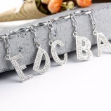 kristal strass alfabet sleutelhanger A tot Z 26 stijl zilveren beginletter Sleutelhanger sleutelhanger vrouwen Tas charme hanger Sleutelhouder