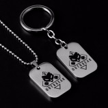 Hot FPS game rainbow Six siege llavero signo de brote de acero inoxidable Llavero Llavero Hombres Colgante de coche Titular de la llave regalo de la joyería