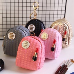 Minimünzgeldbeutel des weiblichen Art und Weisetroddel-Reißverschlusses Schlüsselringfrauen PU-Änderungsgeldbeutel Schlüsselkettenmädchengeld Beutel kleines keychain