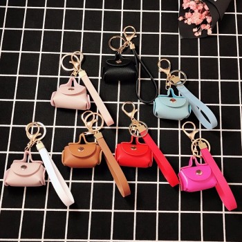 Tassel PU Leather Keychain Women Mini Handbag Key Chain Bag Car Pendant sleutelhanger Jewelry Girl Key ring Gift porte clef