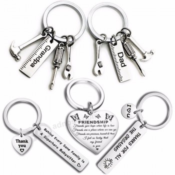 Fashion Keyring Gifts Engraved Drive Safe  for Dad Car Keychain Metal Key Rings  Women Men Friend DIY Key Chain Pendant Jewelry