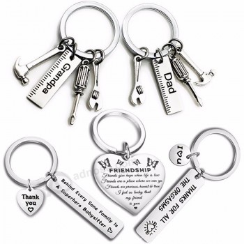Mode Porte-clés Cadeaux Gravé Drive Sûr pour Papa Voiture Porte-clés Métal Porte-clés Femmes Hommes Ami DIY Porte-clés Pendentif Bijoux