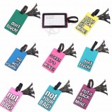 Prix de gros Caoutchouc Funky Voyage Bagages Étiquette Sangles Valise Nom ID Adresse Étiquettes Bagages Étiquettes