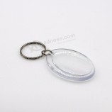 goedkoopste promotie plastic sleutelhanger ovale acryl sleutelhanger lege foto sleutelhanger