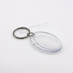 billigster Förderungplastikkeychain ovaler geformter Acrylkeychain freier Raumfotoschlüsselumbau