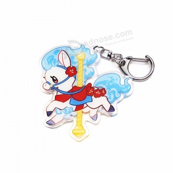 paillettes écologique transparent 3D charme anime blanc clair faire votre propre porte-clés acrylique imprimé personnalisé