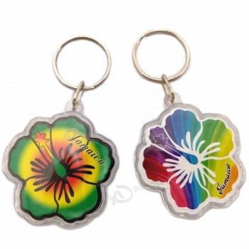 Personnalisé découpé gobelet blanc papillon acrylique porte-clés porte-clés insert photo holographique motel personnalisé