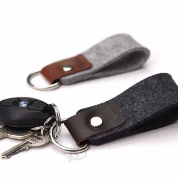 Cheap Cute Custom logo Car felt key ring key chain key fob key tag felt keychain