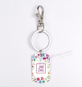 2019 New Square Tags Pendant Keyring Metal JW Org Key Holder Stainless Steel Printing Photo Keychain