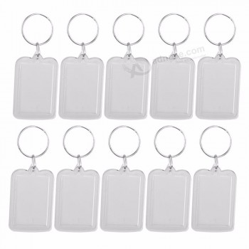 Personalized Blank Insert Photo Picture Frame Split Ring Keychain