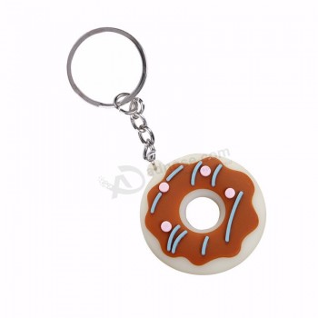 Forma de donut personalizado de fábrica Key Tag holder design criativo 3D keychain