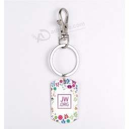 2019 New Square Tags Pendant Keyring Metal JW Org Key Holder Stainless Steel Printing Photo Keychain