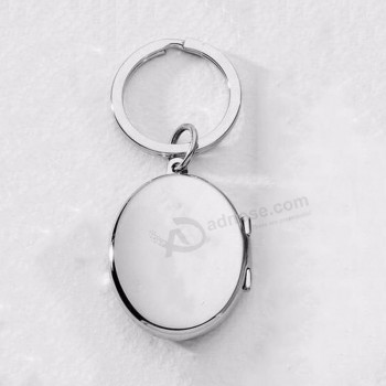 persönlichkeit benutzerdefinierte ovale medaillon keychain silber schwimmende foto schmuck medaillon schlüsselanhänger eingraviert initail oder name schlüsselanhänger