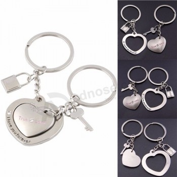 1 paire de vente chaude amoureux coeur serrure porte-clés porte-clés porte-clés Saint-Valentin couple cadeau sacs à main sacs à main en gros