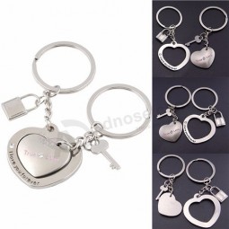 1pair heißer Verkäuferliebhaber-Herzverschluß Schlüsselkettenschlüsselring keyfob Valentinsgrußpaargeschenk-Geldbeutelhandtaschen en gros