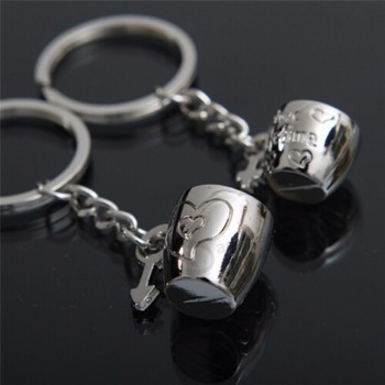 Créatif Lover’s Love Cup Key Buckle Key Chain Key Ring Keychain Keyfob Keypacks 2Pcs