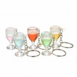 1PC Hot Novelty Lanyard Keychain Jewelry Clear Transparent Fake Wineglass Key Chain Keyring For Women Gift