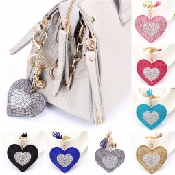 Schlüsselkette Kristallherz keychains keyrings Frauenhandtaschenmannautoschlüsselringcharme hängende Farbe des Schlüsselzusatzes 7