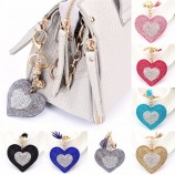 llavero cristal corazón llaveros llaveros mujeres bolso hombre coche llaveros encantos colgante clave accesorio 7 color