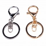 Llavero redondo de oro dividido en metal Llaveros Llaveros con cierre de langosta Accesorios para bricolaje Resultados 1 pieza