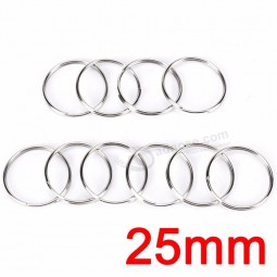 Dernière Arrivée 10pcs Porte-clés En Acier Split Porte-clés Anneau Nickel Anneau Boucle En Acier Plaqué Nickel