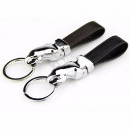Metal Leopard Head Leather Key Chains Rings Holder For Car Keyrings KeyChains For Man Women Gift
