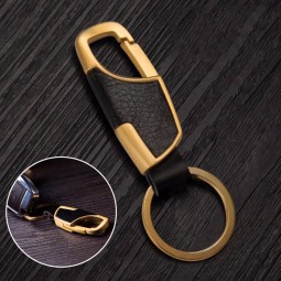 1PCS New Fashion Creative Metal Faux Leather Car Keyring Keychain Gifts For Men 4 Colors Hot Selling