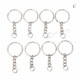 100 Teile / satz silbrig schlüsselanhänger edelstahl legierung kreis DIY 25mm schlüsselanhänger schmuck schlüsselbund schlüsselanhänger
