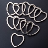 10 piezas DIY corazón metal Llavero anillos divididos llavero llavero aro