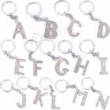 rhinestones alfabeto llavero 26 letras inicial llavero llaveros llavero unisex bolsa colgante joyería adorno cristal