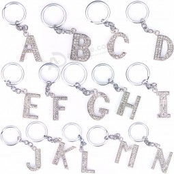 rhinestones alfabeto llavero 26 letras inicial llavero llaveros llavero unisex bolsa colgante joyería adorno cristal
