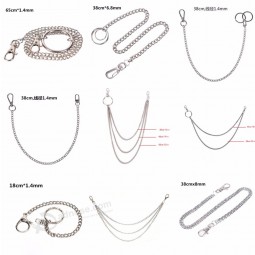 lange metall brieftasche gürtel kette rock punk hose hipster hose jean schlüsselbund silber ring clip schlüsselanhänger hiphop schmuck 18/38 / 65cm