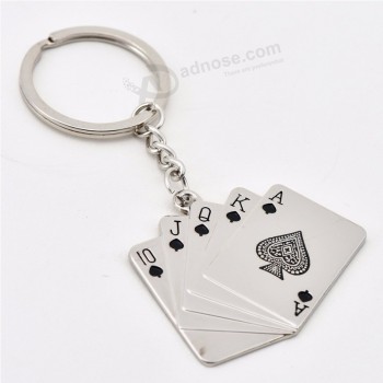 Personnalité Porte-clés Royal Flush Poker Porte-clés Métal Cadeaux Porte-clés Breloque Bijoux Pour Femmes Hommes Accessoires de voiture