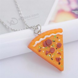 Pizza Pendant Necklaces Keychain Keyring Best Friends Forever Necklace for Men Women Family Friendship Jewelry Gift