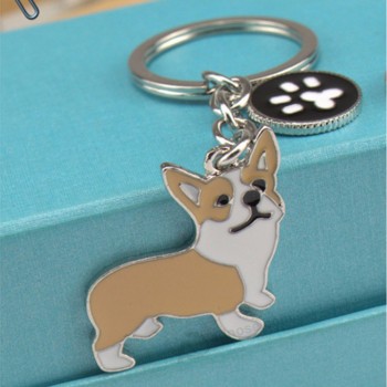 NEW Corgi Dog Figure Dogs Key Ring Shape Cheap Lovely Keychain Car Keyring Very Key gift