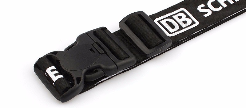 Custom Packing Tag Loop Strap Woven Luggage Belt with Breakaway Hook