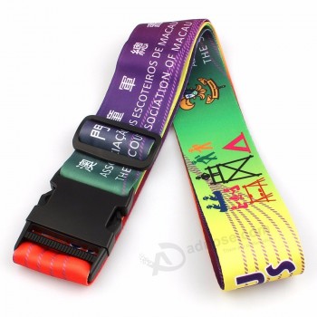 High Quality Locking Airport Polyester Suitcase personalised luggage straps Backpack Colorful Belt