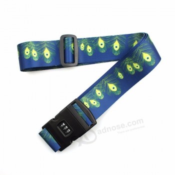 Vente chaude polyester personnalisé valise sangles de bagages ceinture avec serrure