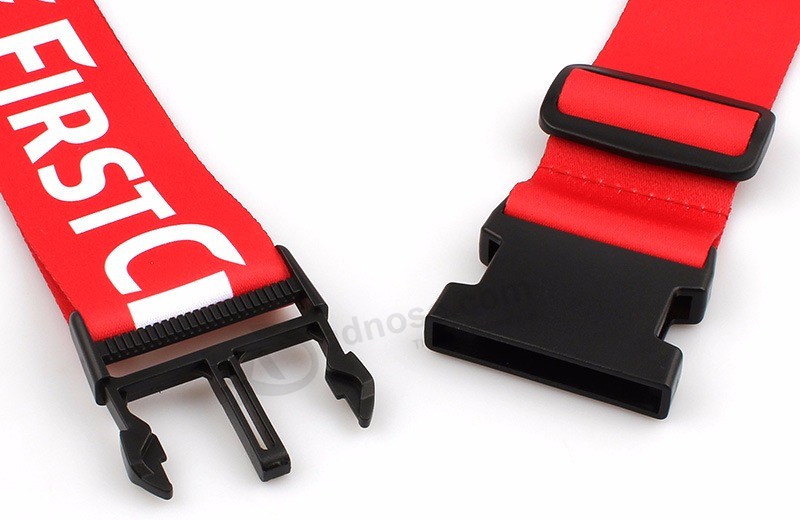 Stampa a sublimazione Logo personalizzato Cinturino bagaglio in poliestere con chiusura in plastica