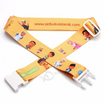 Sublimation Cartoon Pattern Lovely Printed personalised luggage straps with Removable Buckle