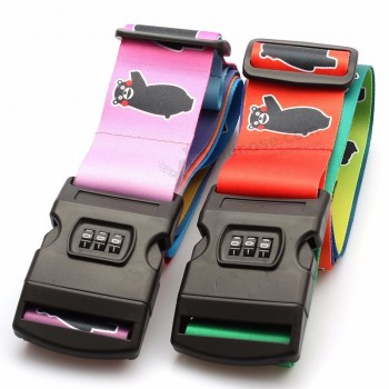 cintas de poliéster de alta resistência, mala com correias personalizadas com trava de número