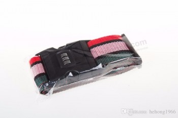 Sangle de valise de valise de couleur arc-en-ciel de 2 mètres avec serrure codée Ceintures réglables en fibre de polypropylène robuste pour le voyage 4qs