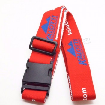 Wholesale Custom Made Logo Polyester Luggage belt Strap with Detach belt clamp