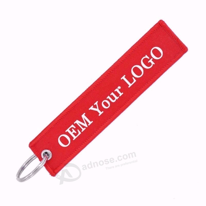 Customized motorcycle chain ring for Printed Embroidered Car key ring jet tag