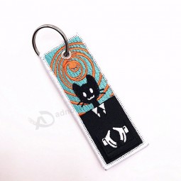 weicher schwarzer Logoentwurfsgewohnheitsandenken-Stickerei keychain
