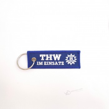 Fully Embroidered Banner Embroidery Keychain With Logo