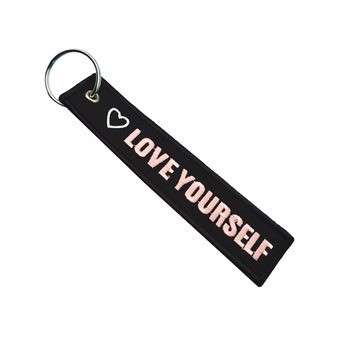 Porte-clés brodé de logo vierge personnalisé avec logo