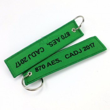 Custom fabric embroidered key tag key chain
